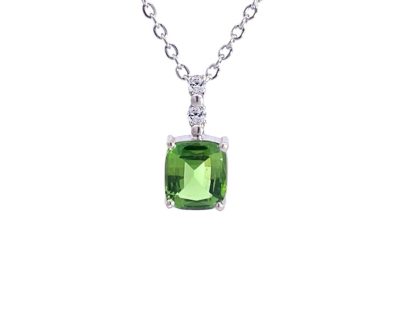 14ct White Gold Tourmaline Pendant handcrafted  14tmah0071