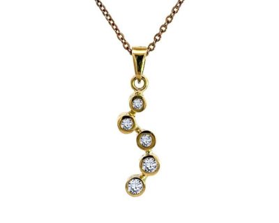 18ct Yellow Gold Irregular Natural Diamond Pendant handcrafted  18dah0178