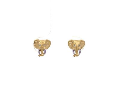 9ct Yellow Gold Small Elephant Head Stud Earrings  9afo0280