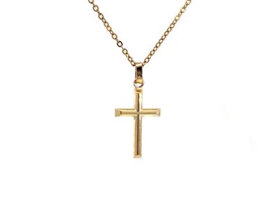 9ct Yellow Gold Plain Cross Pendant (Only available in Namibia)  9gah0397