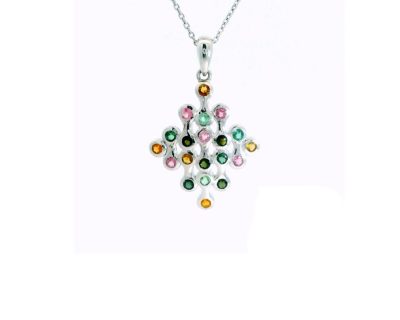 Silver Multicolour Tourmaline Pendant (Only available in Namibia)  agah3027