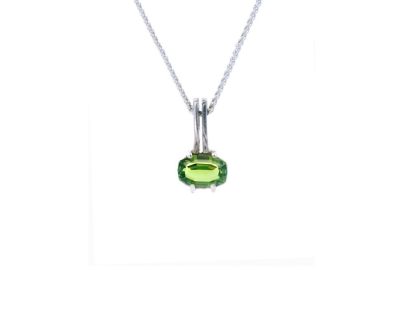 Silver Tourmaline Pendant  handcrafted  agah3044