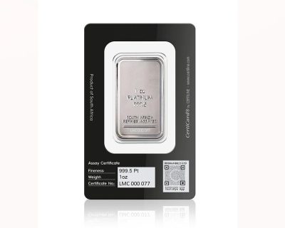1 OZ Platinum Minted Bar on order only
