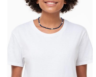 Sodalite Faceted Bead Necklace with Silver Spacers handcrafted (Only available in Namibia)  stk1042